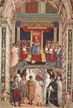 Pape Énée Piccolomini Canonise Catherine De Sienne Renaissance Pinturicchio Peinture à l'huile